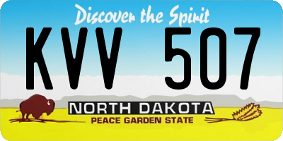 ND license plate KVV507