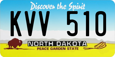 ND license plate KVV510