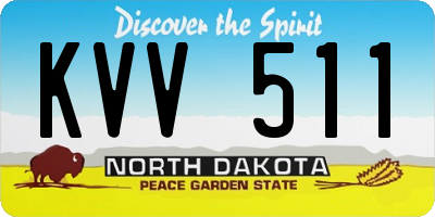 ND license plate KVV511
