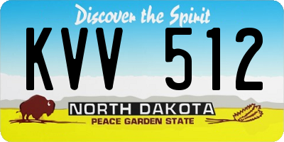 ND license plate KVV512