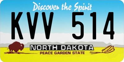 ND license plate KVV514