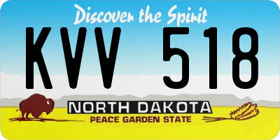 ND license plate KVV518