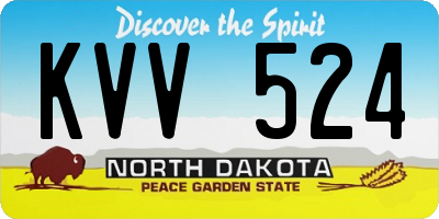 ND license plate KVV524