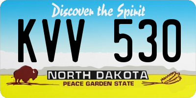 ND license plate KVV530