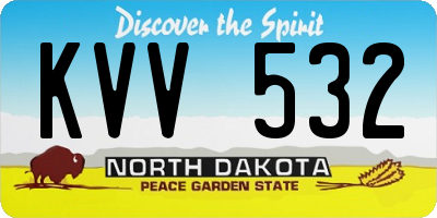 ND license plate KVV532