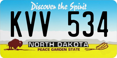 ND license plate KVV534