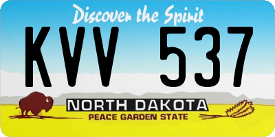 ND license plate KVV537