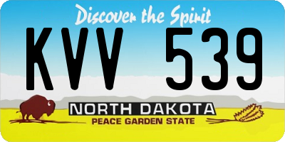 ND license plate KVV539