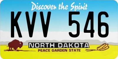 ND license plate KVV546