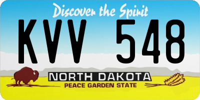 ND license plate KVV548