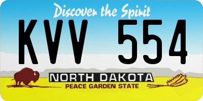 ND license plate KVV554