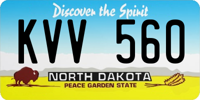 ND license plate KVV560