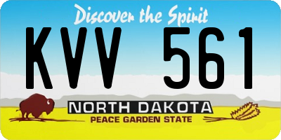 ND license plate KVV561