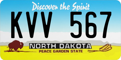 ND license plate KVV567