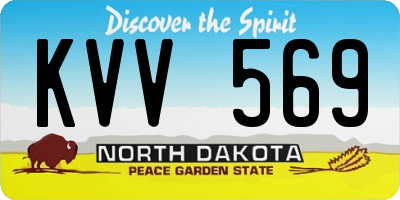 ND license plate KVV569