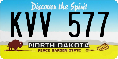 ND license plate KVV577
