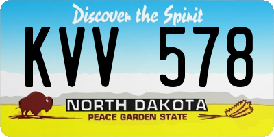 ND license plate KVV578