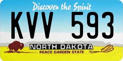 ND license plate KVV593