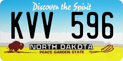 ND license plate KVV596