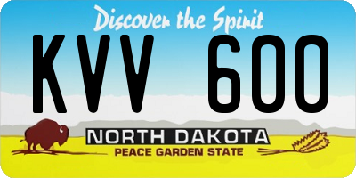 ND license plate KVV600