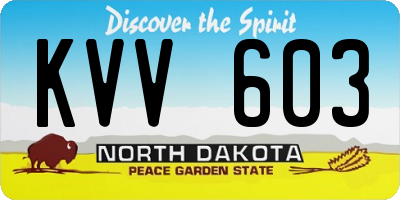 ND license plate KVV603