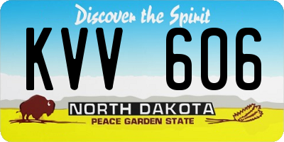 ND license plate KVV606