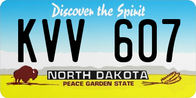 ND license plate KVV607