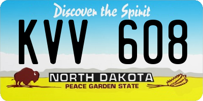 ND license plate KVV608