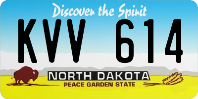 ND license plate KVV614