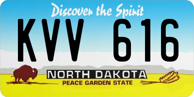 ND license plate KVV616