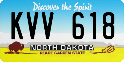 ND license plate KVV618