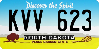 ND license plate KVV623