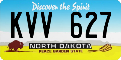 ND license plate KVV627