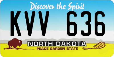 ND license plate KVV636