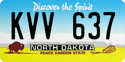 ND license plate KVV637