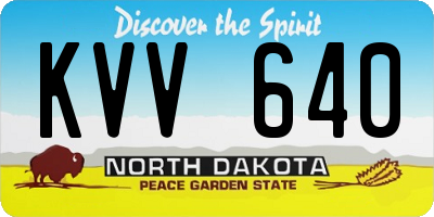 ND license plate KVV640