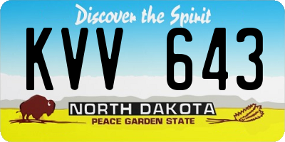 ND license plate KVV643