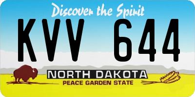 ND license plate KVV644