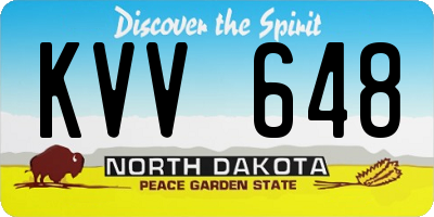 ND license plate KVV648
