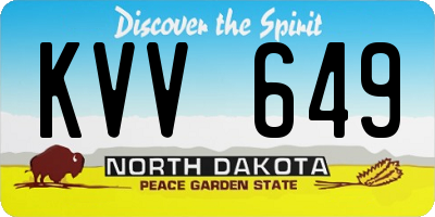 ND license plate KVV649