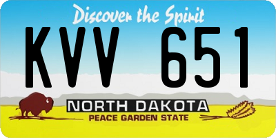 ND license plate KVV651