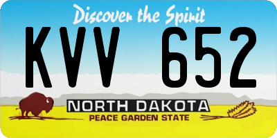ND license plate KVV652