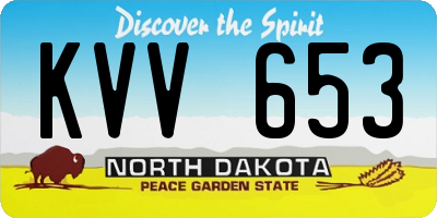 ND license plate KVV653