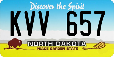 ND license plate KVV657