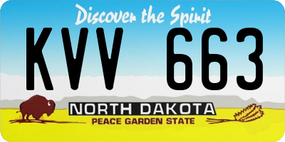ND license plate KVV663