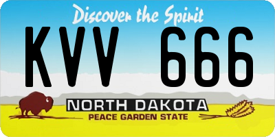 ND license plate KVV666