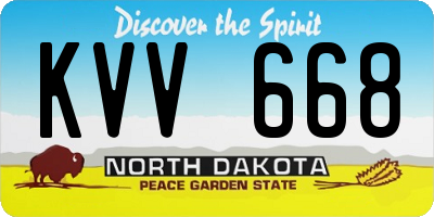 ND license plate KVV668