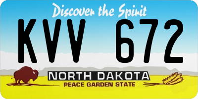 ND license plate KVV672