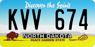 ND license plate KVV674