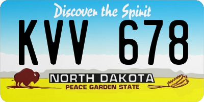 ND license plate KVV678